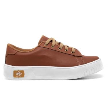 Imagem de Tênis Feminino Casual Urbano Clássico Sola Baixa | Leve, Versátil e Confortável (Caramelo, BR, Adulto, Numérico, 35)