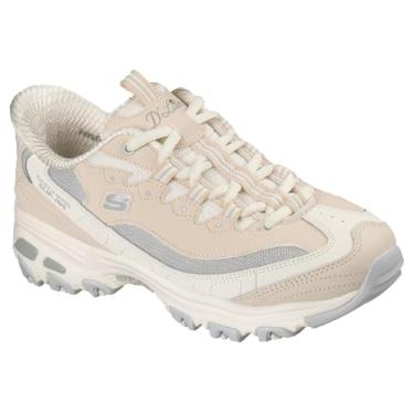 Imagem de Skechers D'Lites-Smooth Nostalgia feminino, sem cadarço, Natural/cinza, 38