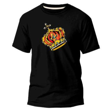 Imagem de  Camiseta Basica Algodão Premium Estampa Digital Coroa Rei  - Pavesi, 