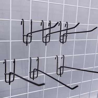 Imagem de Ganchos de painel de malha de supermercado montados na parede rack de exibição multiuso organização doméstica, preto, curto
