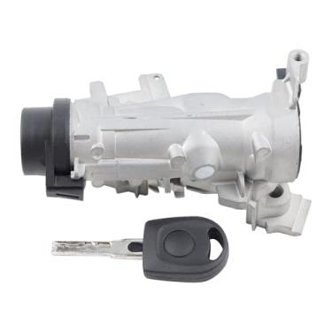 Imagem de WONSABON Cilindro de bloqueio de interruptor de ignição com chave compatível com 2006-2008 MK6 2009-2019 VW Jetta Passat 2004-2007 2010 2011 Golf EO Rabbit Tiguan Interruptor de ignição 1K0905851B