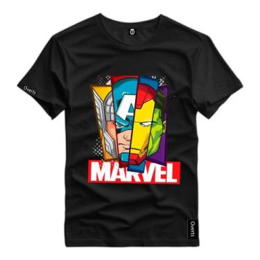 Imagem de Camiseta Masculina Personagens Marvel Estampado CF001 Camisa 100% Algo