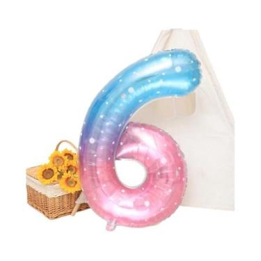 Imagem de Balões De Folha Gigantes De 40 Polegadas Com Números, Cor Gradiente Cé