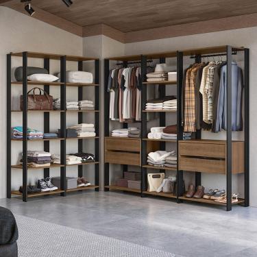 Imagem de Guarda-Roupa Closet Modulado 4 Gavetas 317 cm Valencia Madesa