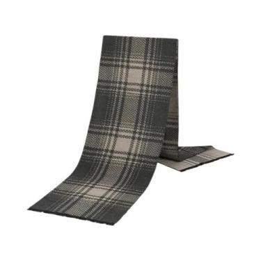Imagem de Cachecol Masculino De Inverno Com Estampa Xadrez, Listrada E Paisley, 
