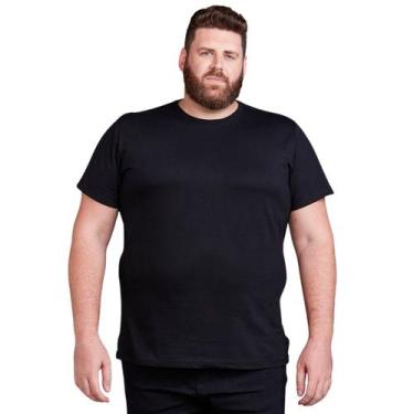 Imagem de Camiseta Masculina Plus Size Básica Algodão - Daze Modas, Preto, G3