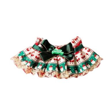 Imagem de Babador de Natal para animais de estimação acessório ajustável para animais de estimação gravata borboleta confortável cachecol de luxo para animais de estimação (P, verde)