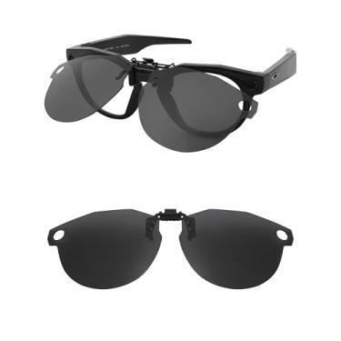 Imagem de HILEEN Óculos de sol polarizados Flip-up Clip-on para Oakley Meta HSTN OW8002 51 mm para homens e mulheres proteção UV - preto