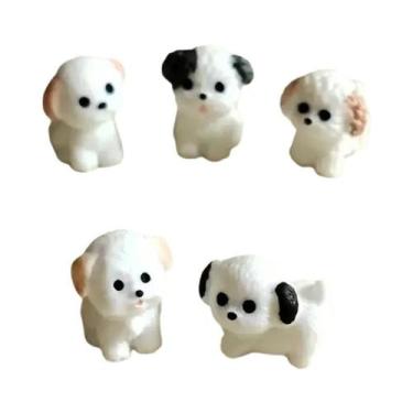 Imagem de Cachorrinho De Resina Branco Em Miniatura Para Decoração De Casa De Bo