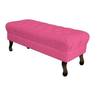 Imagem de Puff Retrô 160 cm Luis XV Sintético Pink - Doce Sonho Móveis