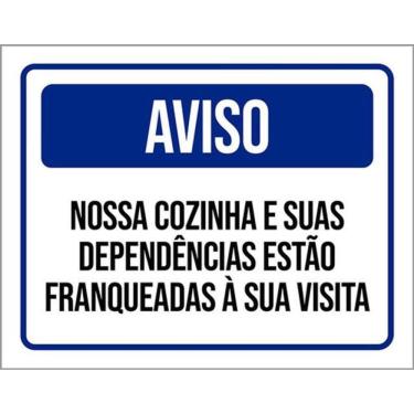 Imagem de Kit 3 Placas Sinalização - Aviso Nossa Cozinha Dependências