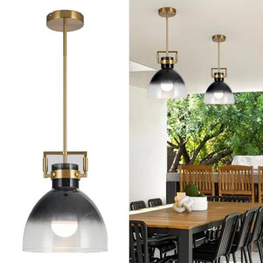 Imagem de jengush Lustre operado por bateria de lâmpadas, luz de teto de vidro de bateria com lâmpadas recarregáveis CR2025 controle remoto bateria controle remoto 9 modos de cores regulável cozinha ilha quarto