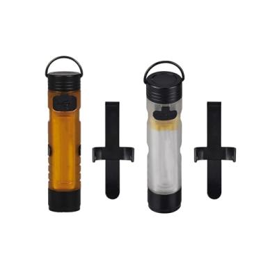 Imagem de Chaveiro recarregável USB C, lanterna recarregável com gancho magnético, mini lanterna LED portátil com clipe de bolso, adequada para acampamento, caminhada e viagens de emergência (1, branco + âmbar)