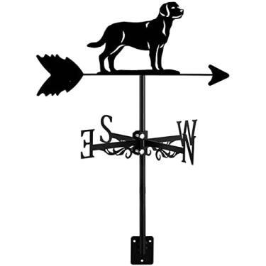 Imagem de Palheta meteorológica animal palheta vento aço inoxidável cão/filhote indicador de direção instrumento de medição instalação telhado cata-vento cena fazenda jardim decoração acessórios-B||35 x 50 cm
