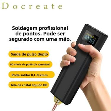 Imagem de Soldador Portátil Mini Ajustável Com 80 Níveis E Display Digital Para 