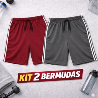 Imagem de Kit 2 Bermudas Masculinas Plus Size Extra Grande Dry Fit Sport Line Ca