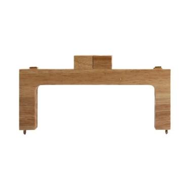 Imagem de Bolsa Transversal Artesanal Com Alça De Madeira Em Formato U, Acessóri