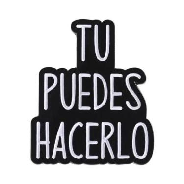 Imagem de Broche De Esmalte Com Citação Inspiradora Em Espanhol, Emblema De Lape