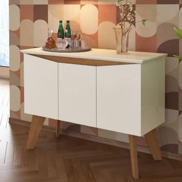Imagem de Aparador Balcão Buffet 3 Portas Oásis Off White/Cinamomo - Artely
