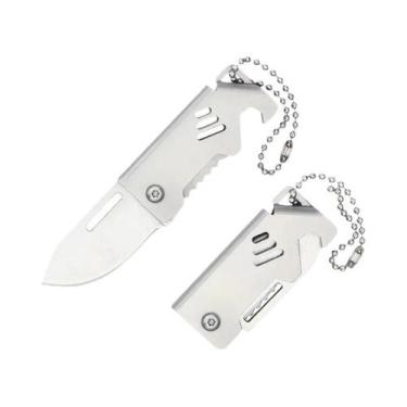 Imagem de Canivete Mini Dobrável De Aço Inoxidável Portátil Com Chaveiro, Faca P