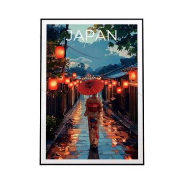 Imagem de Pôster De Arte De Parede Com Gravura Japonesa De Tóquio Chuvosa, Tema 