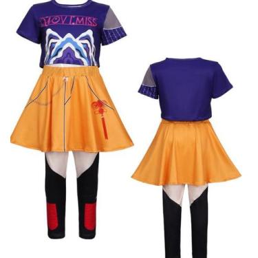 Imagem de Roupa K-pop Demon Hunters MIRA para crianças tamanho 120 (blusa, calça