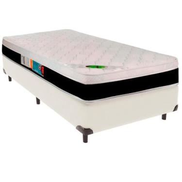 Imagem de Cama Box Solteirão e Colchão Roma Molas Ensacadas Luckspuma Palha