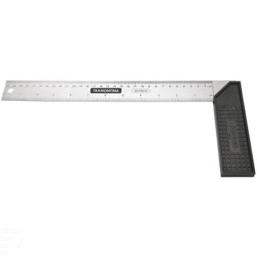 Imagem de Esquadro 25 Cm Tramontina Em Aço Temperado Com Cabo Injetado Tramontina