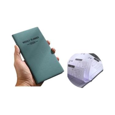 Imagem de Agenda Diária A6 Em Couro Cor Morandi 2026 Com 64 Folhas Finas E Seman