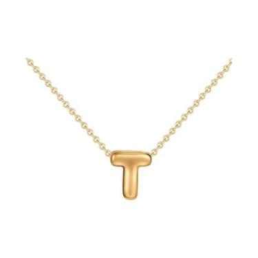 Imagem de Colar De Letra Mini Em Ouro Folheado Para Mulheres E Meninas Adolescen