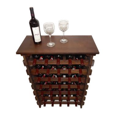 Imagem de Adega Vinho Madeira 35 Garrafas Tipo Mesinha Imbuia C05