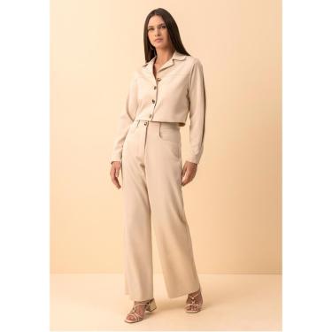 Imagem de Jaqueta Cropped De Mangas Longas Com Botões E Lapelas Feminina-Feminino