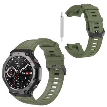 Imagem de Pulseira Silicone com fecho metal para T-Rex 3 2024 Cor escolhida:Verd