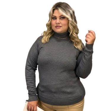 Imagem de Blusa Feminina Tricô Lã Plus Size Manga Longa Cacharrel Frio - Gip Eco