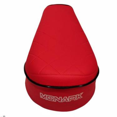 Imagem de Banco Mobilete Monark Frizada Modelo Original Selim, Vermelho