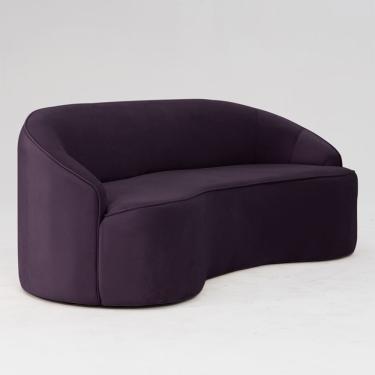 Imagem de Sofá Curvo Montserrat 150cm 02 Lugares Veludo Lilás - Nexta Casa