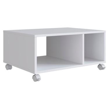 Imagem de Mesa De Centro Para Sala Com Rodizios 60x45 Cm B59 Branco Novam Branco