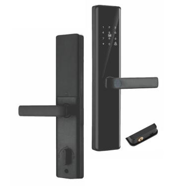 Imagem de Fechadura Eletrônica Digital Wi Fi Biometria Senha App Cartão Chave para Porta de Madeira