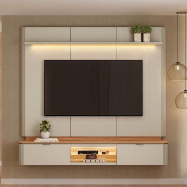 Imagem de Painel Home Ferrara para Tv de até 70" Linea Brasil Canela/Off White
