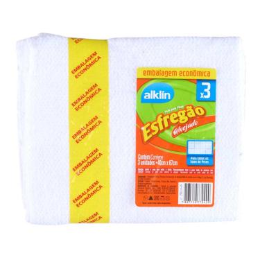 Imagem de Conjunto 3 Panos para Piso 40x67cm Esfregão Alvejado Alklin