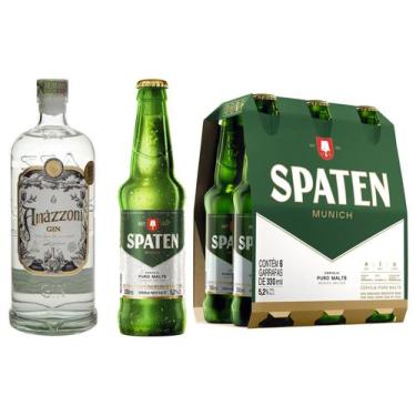 Imagem de Kit Gin Amázzoni Tradicional 750ml + Cerveja - Spaten Munich 6 Garrafa