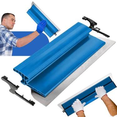 Imagem de Desempenadeira Aço Inox 40cm Lisa Para Massa Corrida Gesso Para Acabam
