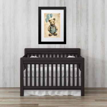 Imagem de Quadro Infantil Ursa Retrô Balões - 60x48cm