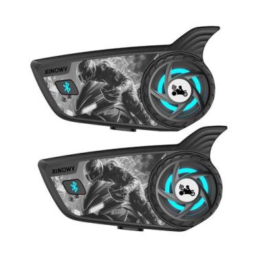 Imagem de Intercomunicador Bluetooth Para Capacete De Moto XINOWY S8 Para 2 Pilo