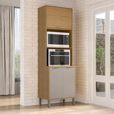 Imagem de Paneleiro Colors 3 Portas 100% Mdf Freijó/Cinza Niquel - Kits Paraná