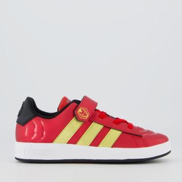 Imagem de Tênis Adidas Grand Court Marvel Homem de Ferro EL Juvenil Vermelho, 34