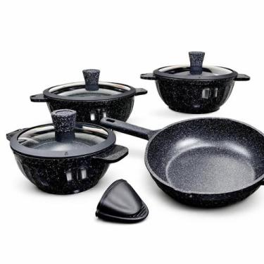 Imagem de Conjunto Frigigold Preto Brilhoso Linha Osfe para Fogão de Indução 4 p