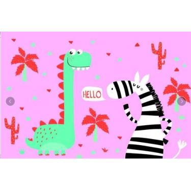 Imagem de Tapete Infantil Emborrachado Antiderrapante 100x140cm - Jolitex, Dino 