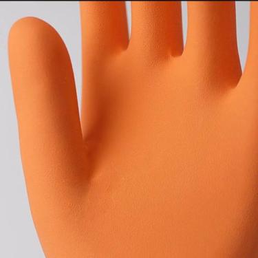 Imagem de Luva Látex Sanro Plus Laranja Antiderrapante P/ Limpeza, P