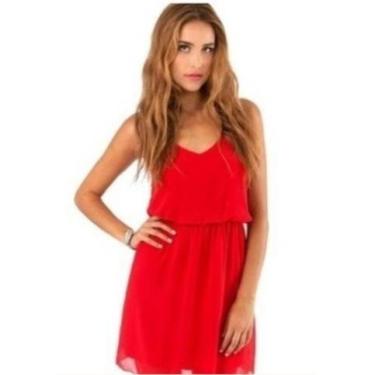 Imagem de Vestido Feminino Casual Vermelho Preto Médio  - ev, Preto